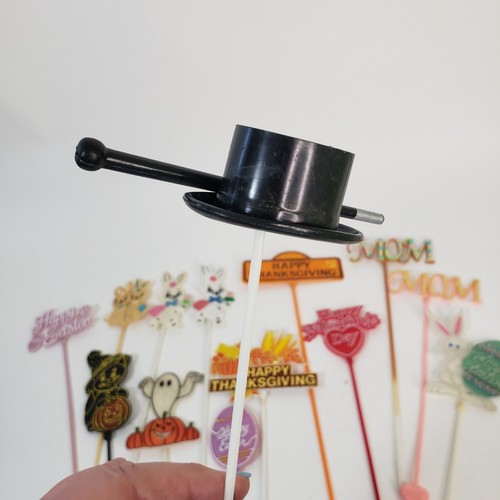 Sombrero de copa vintage de plástico duro floral selecciones fiestas Halloween Acción de Gracias Pascua - Imagen 2 de 7