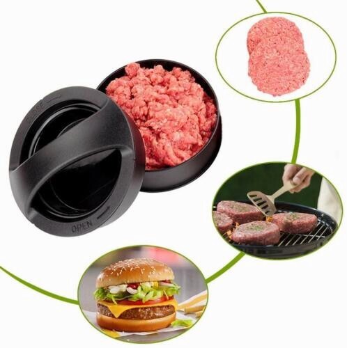 Antihaftbeschichtet Gefüllte Burger Presse Hamburger Patty Formen Maschine Schieber BBQ 3 IN 1 USA - Bild 4 von 12