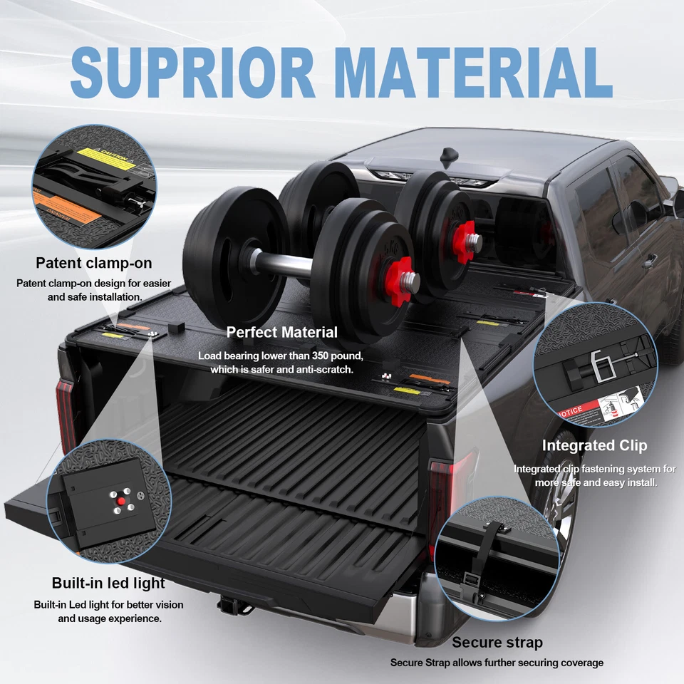 New 5.5FT Tonneau Cover For 2015-2025 Ford F150 F-150 66" Truck Short Bed - Image 3 of 4