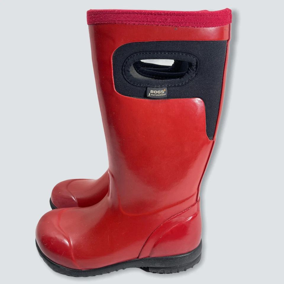Unisex Niños BOGS TACOMA ROJO NEOPRENO GOMA IMPERMEABLES BOTAS DE LLUVIA 11 Niños Niñas Foto 3 de 4