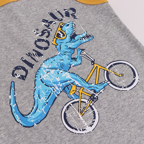 Paquete de 3 camisetas sin mangas de algodón de lujo para niños pequeños dinosaurios - Imagen 3 de 31