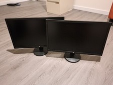 LOT OF 2 HP V24 FHD 24" LCD Widescreen MONITOR POWER  HDMI CABLES