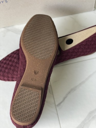 Rothy's Women's The Max Square Mary Jane Flats Wine Red Size 12.5 New 232-005 - Picture 6 of 7