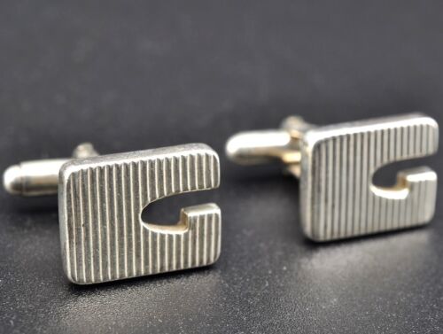 GUCCI Cufflinks Sterling Silver 925 Logo 13.4g Used Authentic 4255