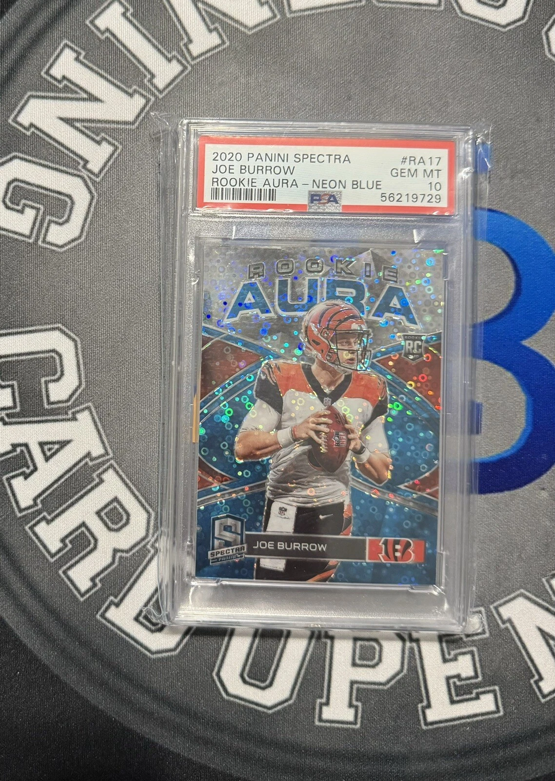 Joe Burrow Panini Spectra Rookie Aura #RA17 Neon Blue