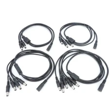 18awg DC Power Jack 5.5x2.1mm supply Splitter Cable 1 Female to 2,3,4,5 way Male