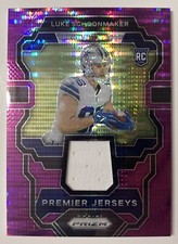 2023 Prizm Luke Schoonmaker Premier Jersey Rookie Patch Purple Pulsar Cowboys