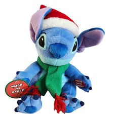 Disney Store Lilo Stitch Christmas Musical Stuffed Plush Toy Holiday Decor