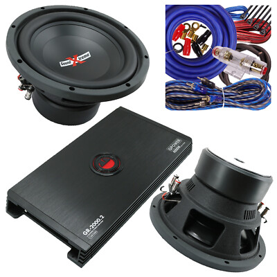 Gravity GR-2000.2 4000W Amp + 2x Soundxtreme ST-412 12'' 4000W Car Subs + KIT