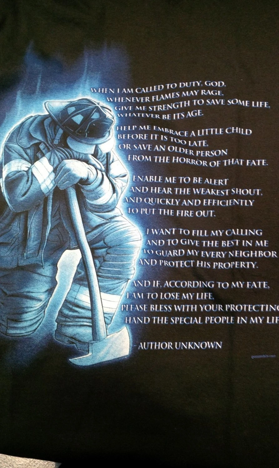 Fireman's PRAYER T Shirt Firefighter shirt--awesome screenprinting
Opens in a new window or tab