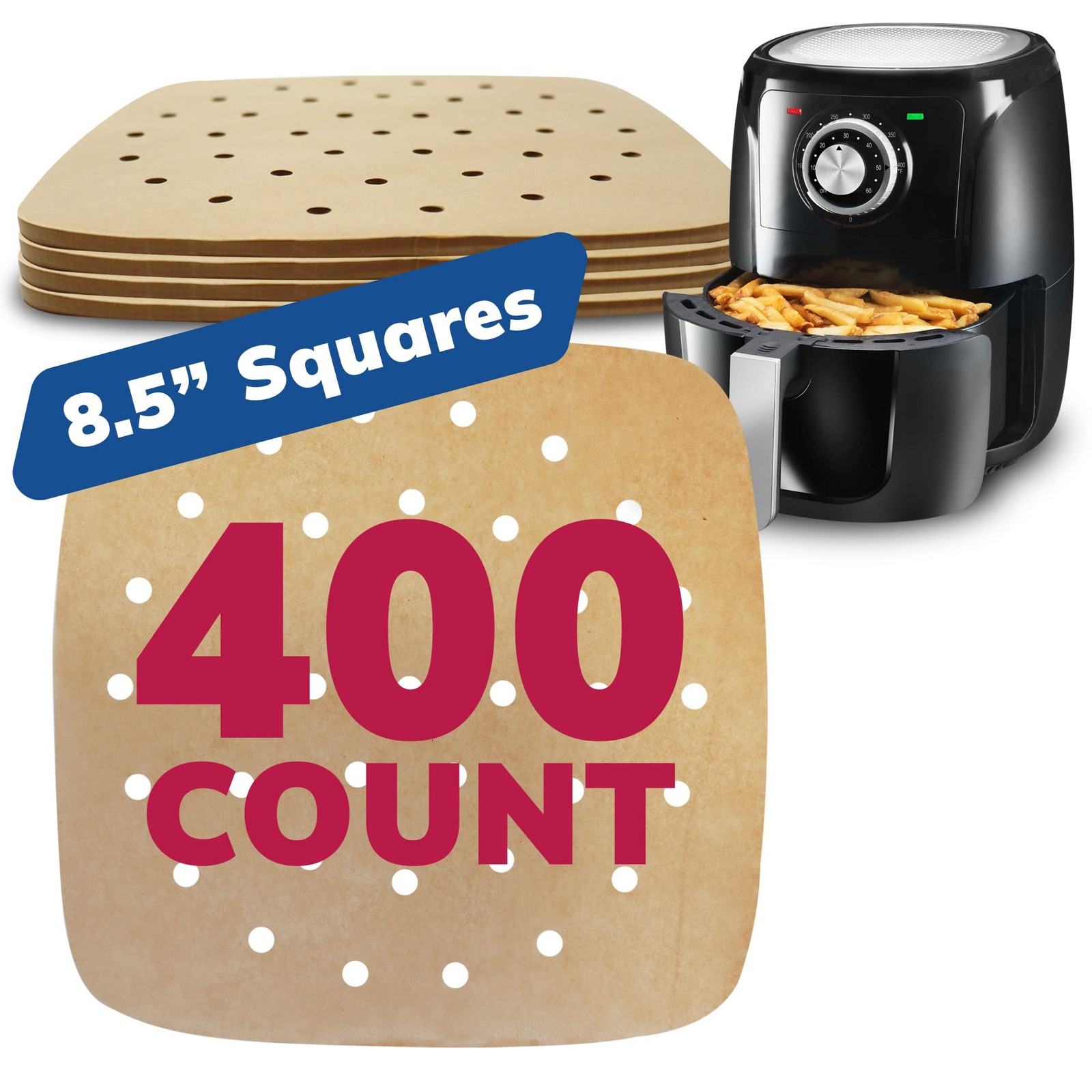 Reli. Disposable Air Fryer 8.5" x 8.5", 8.5"x8.5" Paper - Brown
