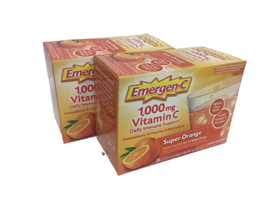 Emergen-C Drink Mix 1000MG Vitamin C Super Orange, April 2026 60 Pack