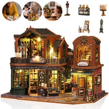 Twilight Book City Haus DIY Miniatur Holz Puppenhäuser Weihnachten Kind Geschenk