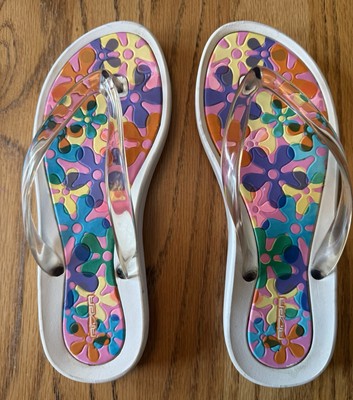Rider Women s Flip Flops Size 7/38 Floral Boho Size Flower Power