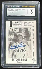 1976 Goof's Pants Tusla Oilers Autograph #23 Satchel Paige Auto CGC 6
