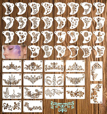 46 Pcs Face Paint Stencils Reusable, Stencils for Face Painting