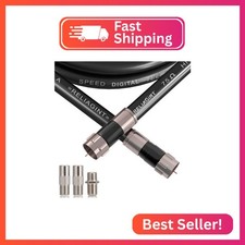 RELIAGINT 15ft RG6 Coaxial Cable Black, 75 Ohm Coax Cable with F Connector & F81