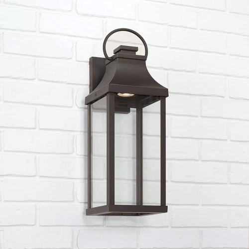 Capital Lighting Bradford 21 in. Bronze Outdoor Wall Lantern Sconce w/ Glass - Picture 7 of 9