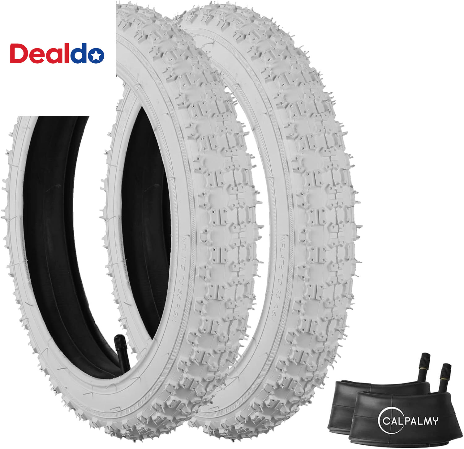 (2 Sets) 14" Bike Replacement Tires and Inner Tubes for MTB,
