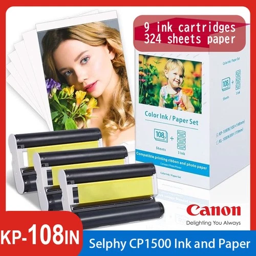 Canon KP-108IN Farbe Tinte Papier Set 4x6 kompatibel Canon Selphy CP1300 1200 Posten - Bild 1 von 19