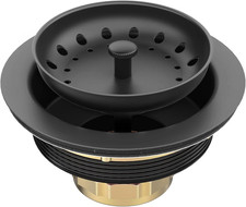 Stainless Steel Black Sink Drain Strainer Kit 3-1/2 Inch Kitchen Drain Assembly