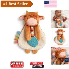 Soft Snuggly Highland Cow Lovey Featuring Teether - BPA-Free for Baby's Safety