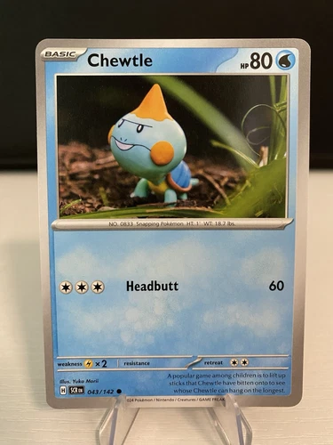 Chewtle 043/142 NM / M - Yuka Morii Clay Art - Stellar Crown Pokemon Card