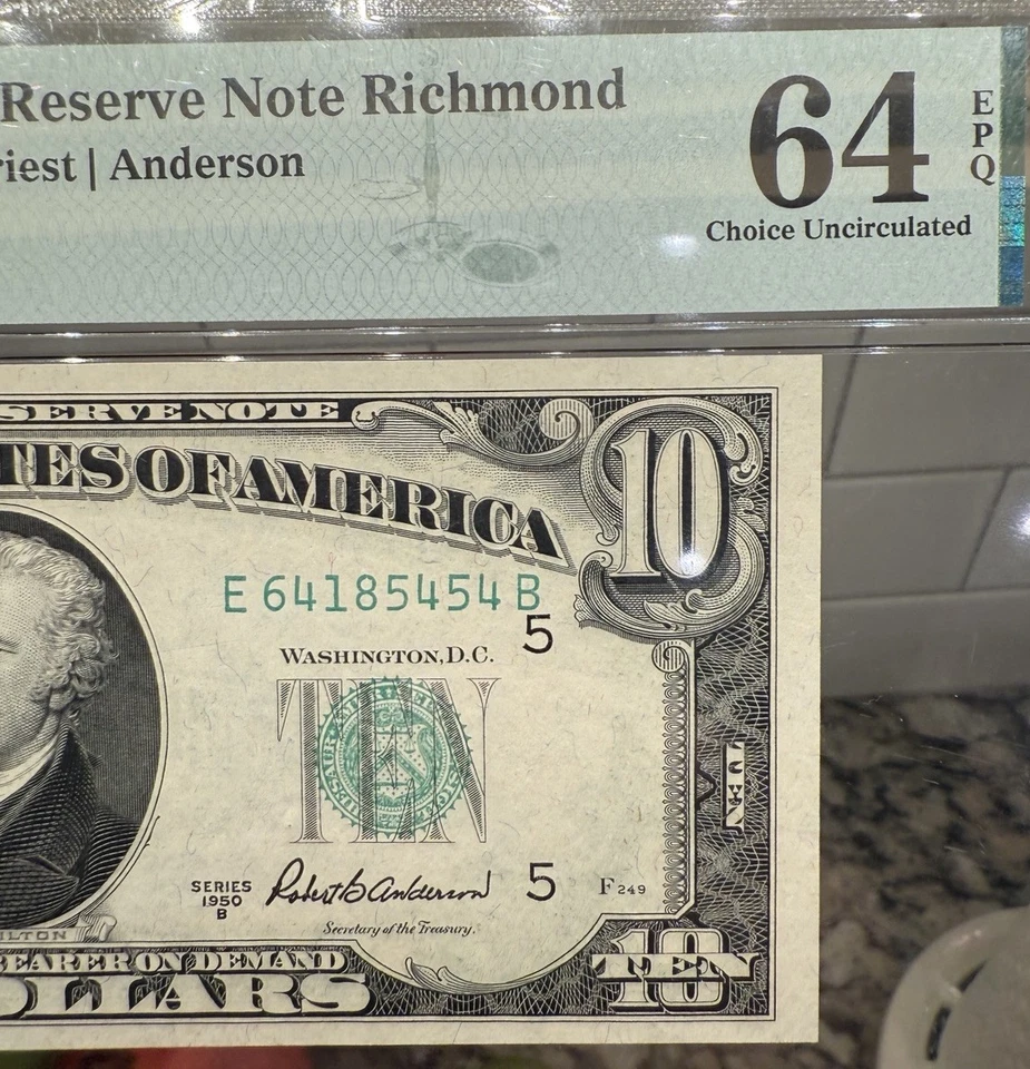 US $10 Dollars 1950B PMG 64 EPQ UNC Richmond - Image 4 of 4