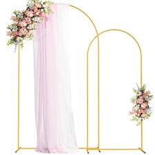 Metal Arch Backdrop Stand Set of 2 Gold Wedding Arch 7.2ft, 6ft