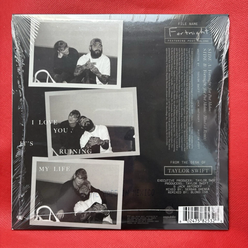 2025 TAYLOR SWIFT + POST MALONE "Fortnight" Record Store Day RSD Sealed 7" Vinyl - Image 2 of 2