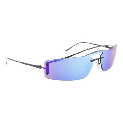 Prada SPR 61V Silver Logo Gradient Lenses Rimless Sunglasses