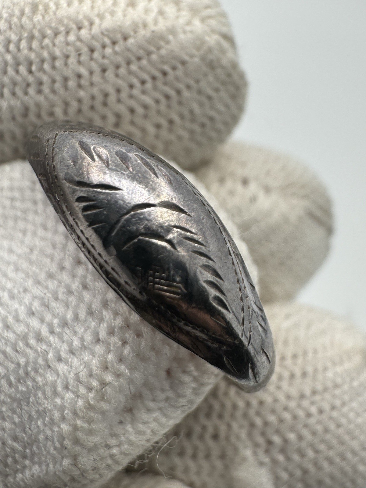Antique Hand Carved Ring SOLID STERLING SILVER Vi… - image 7