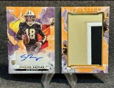 2024 Topps Inception Spencer Rattler  /15 Genesis Book Auto Relic Orange SSP RPA
