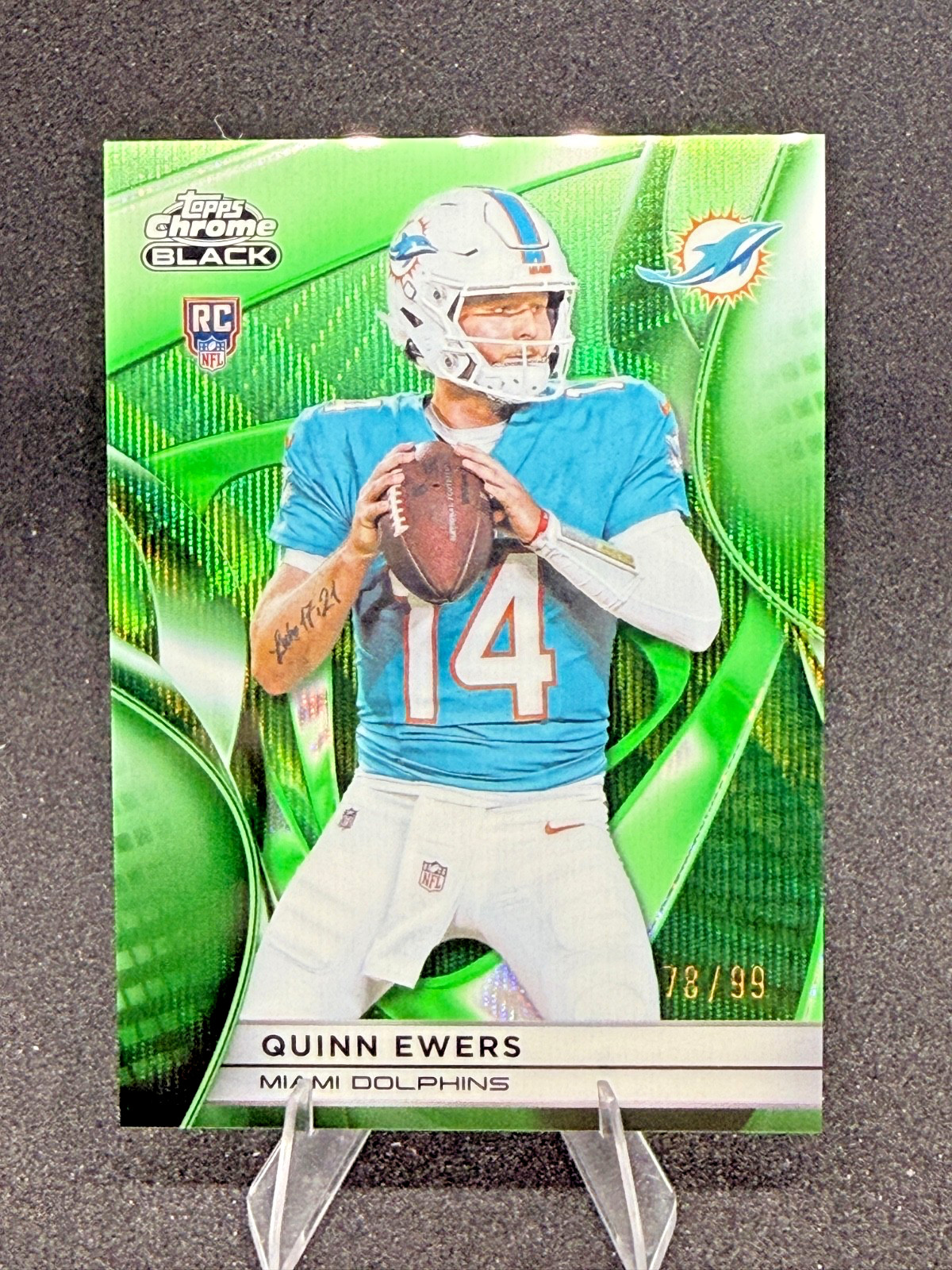 Quinn Ewers Topps Chrome Black #130 Green Refractor