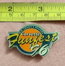 Vintage Mid America Designs Corvette Funfest '96 1996 Souvenir Lapel Pin