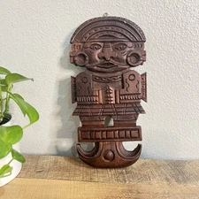 Tumi Peru Inca Ceremonial Knife Wall Hanging Decor Solid Wood Vintage