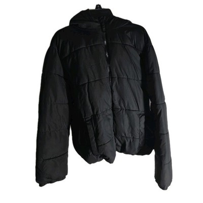 Swiss+Tech Boys Black Hooded Puffer Jacket XXL (18) Full Zip Polyester Winter