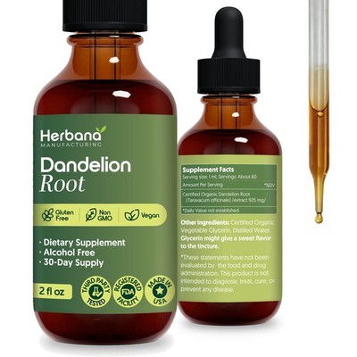 Herbana Manufacturing Dandelion Root 2 Fl Oz Liquid Extract - Natural Herbal