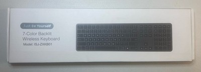 SEENDA 7-Color Backlit Wireless Keyboard Model ISJ-ZXKB01 NEW - Keyboard Only