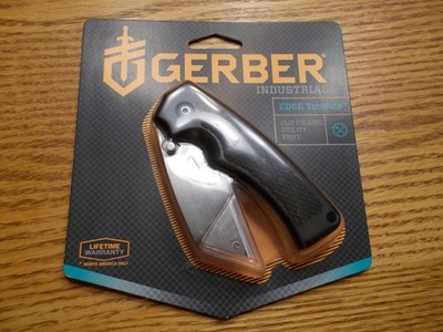Gerber Industrial Edge TacHide Clip Folding Utility Knife, Black, Heavy Duty-NEW