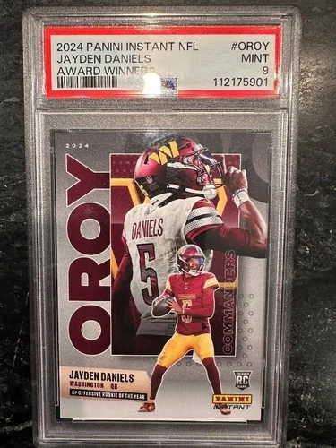 JAYDEN DANIELS 2024 PANINI INSTANT NFL #AW-OROY RC ROOKIE PSA 9 AWARD WINNERS QB