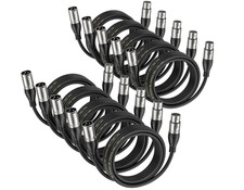 Pack 10 cables XLR premium 3 pines 25 pies para micr fono y altavoz