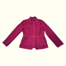 Talbots Wool Blend Red Blazer Women s Size 6P Preppy Structured Holiday