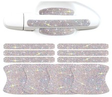 10 Pack Car Rhinestone Bling Door Handle Reflective Trim Stickers Universal S...
