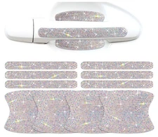 10 Pack Car Rhinestone Bling Door Handle Reflective Trim Stickers Universal S...