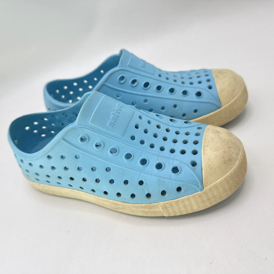 Zapatos Nativos Niños Talla C12 Azul Jefferson Sin Cordones Goma Lavable al Agua Playa Foto 2 de 4