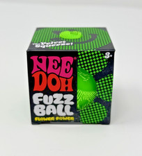 GREEN Needoh FUZZ BALL Flower Power Nee Doh Squish Stress Ball NEE-DOH Fuzzball