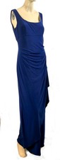 NWT Slinky Rhinestone Sarong Ruched Maxi Wiggle Dress Alex Evenings No Jacket M