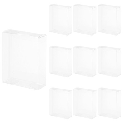 10 Stück durchsichtige Geschenkbox, 2,4''x1''x3,2'' Kunststoff Verpackung Box für Süßigkeiten Cookies