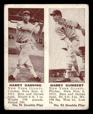 1941 DOUBLE PLAY HARRY DANNING 91-92 VG HARRY GUMBERT BASEBALL NEW YORK GIANTS